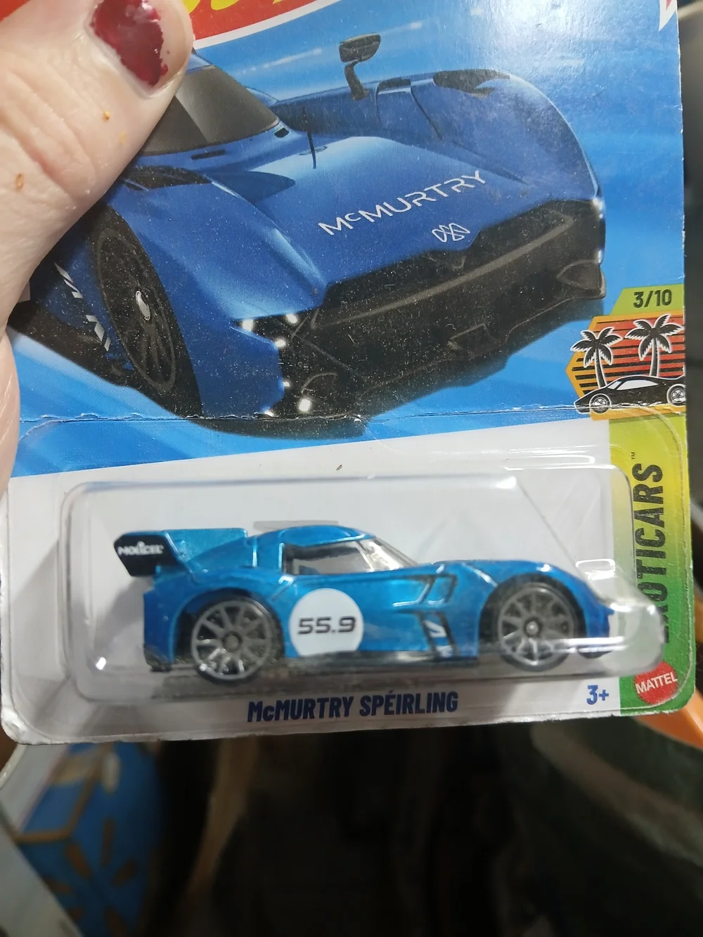 vibrant blue Hot Wheels McMurtry Spéirling is part of the 2026 mainline Exoticar